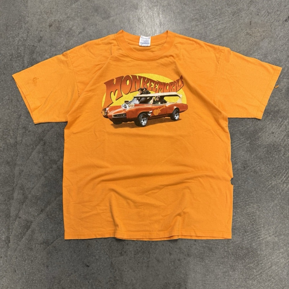 Vintage Monkees T-Shirt Orange 1998 Monkeemobile XL Rare Double Sided